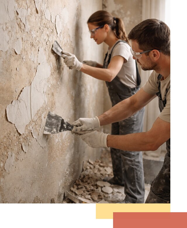 Снятие старой шпаклевки и подготовка поверхностей в Салехарде