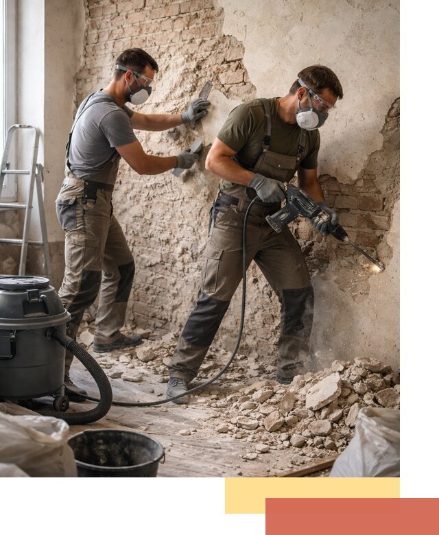 Демонтаж штукатурки со стен в Салехарде быстро и аккуратно