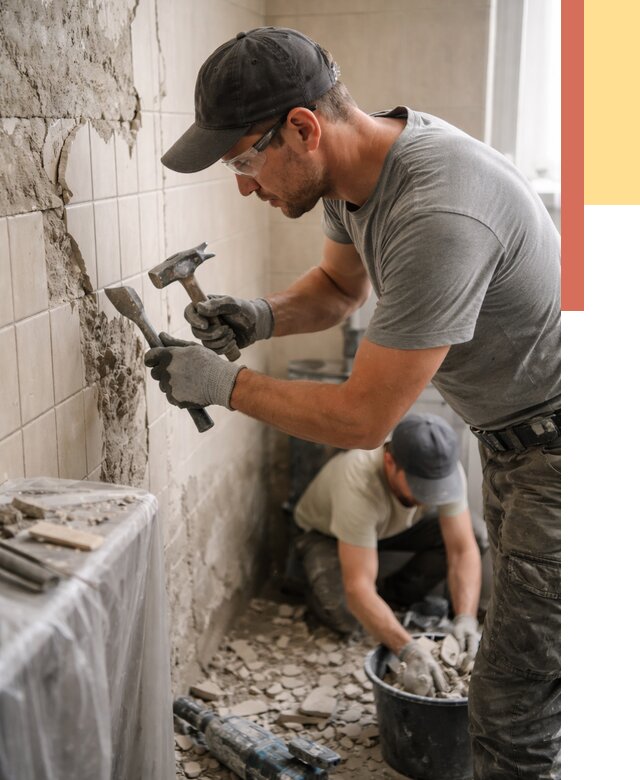 Демонтаж плитки со стен в Салехарде от 910 руб. — быстро и недорого | ОТДЕЛОЧНИК-Слх