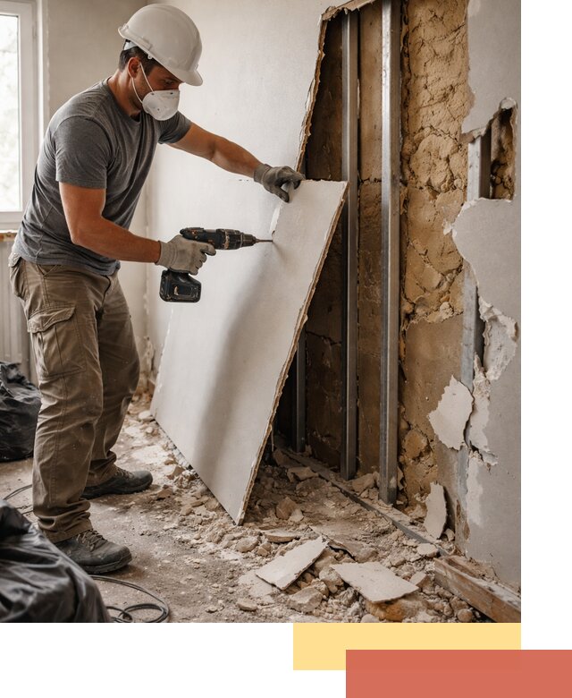 Демонтаж гипсокартона со стен в Салехарде качественно и быстро