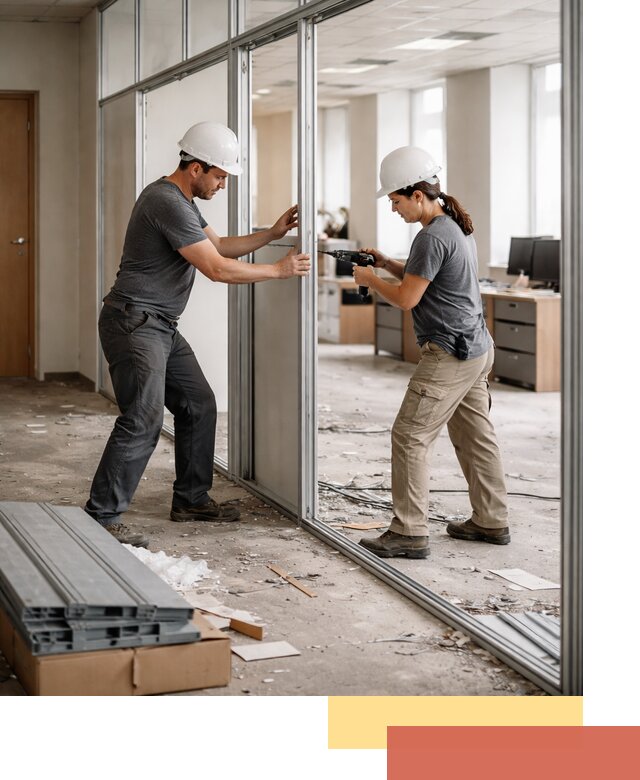 Демонтаж алюминиевых перегородок в Салехарде быстро и аккуратно