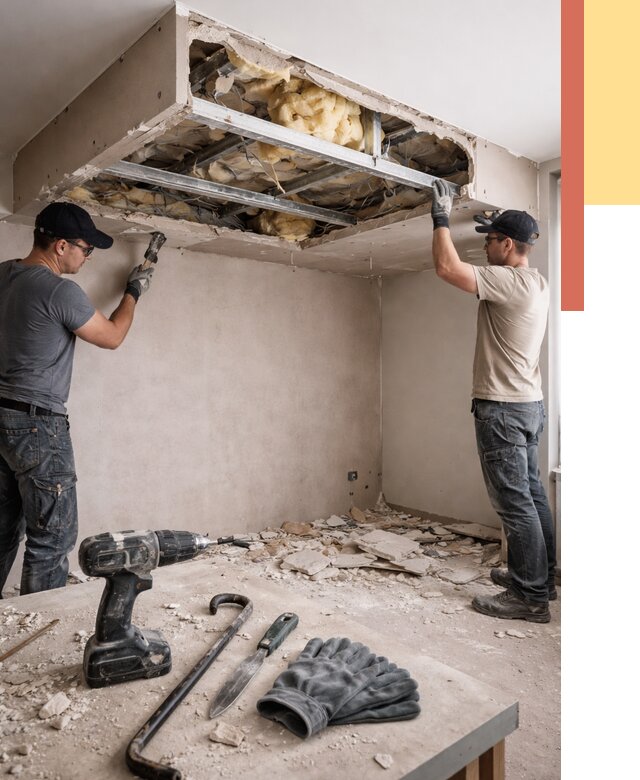 Демонтаж короба из гипсокартона в Салехарде от 1627 руб. — быстро и недорого | ОТДЕЛОЧНИК-Слх