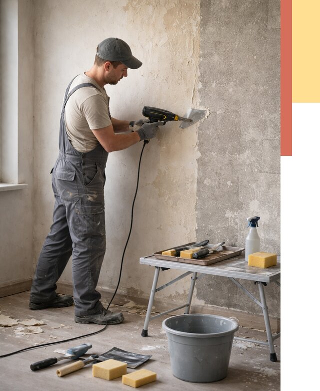 Очистка стен от клея в Салехарде от 1980 руб. — снятие и удаление клея со стен | ОТДЕЛОЧНИК-Слх