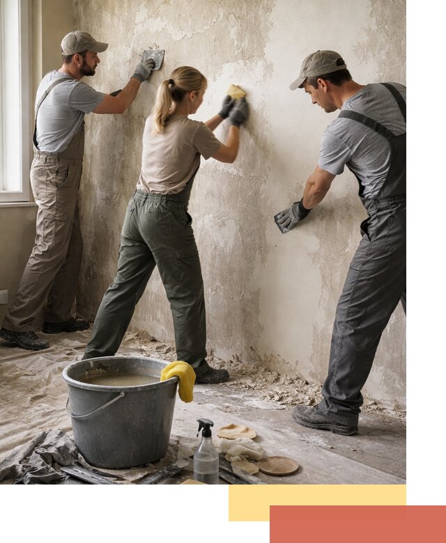 Очистка стен от клея и грунтовки в Салехарде качественно и быстро