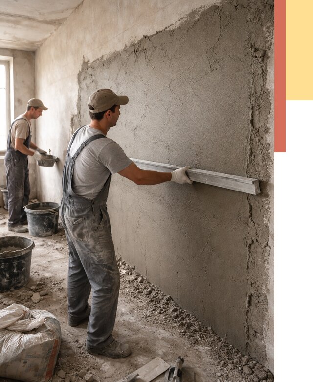 Цементная штукатурка стен в Салехарде от 4817 руб/м2 — быстро и недорого | ОТДЕЛОЧНИК-Слх