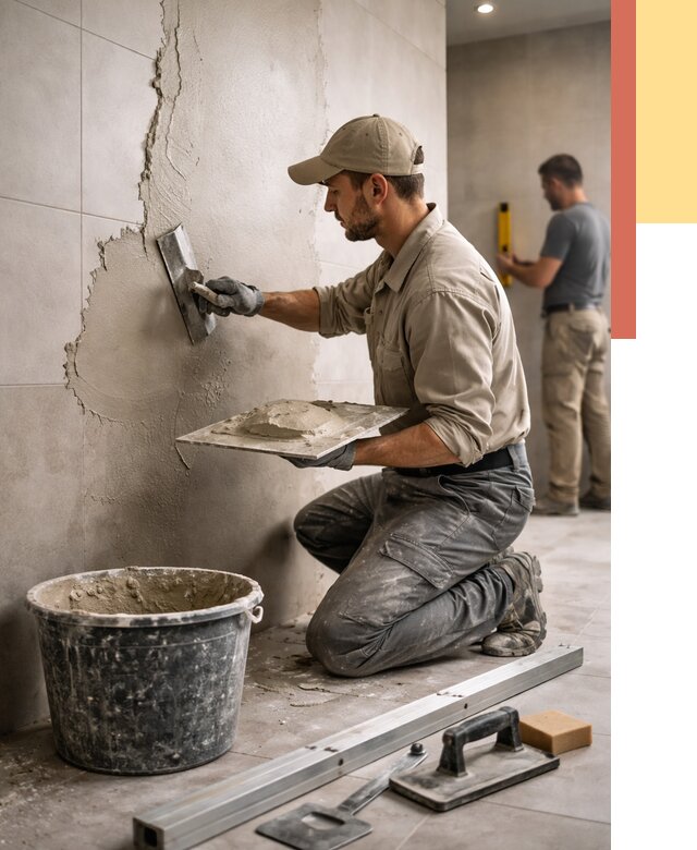 Штукатурка стен в ванной в Салехарде от 4817 руб./м² — выравнивание под ключ | ОТДЕЛОЧНИК-Слх