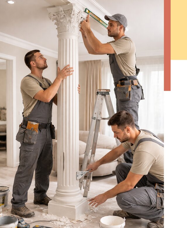 Установка декоративных колонн в Салехарде от 12845 руб. под ключ | ОТДЕЛОЧНИК-Слх