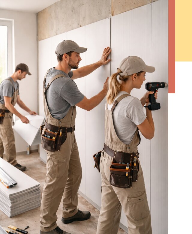 Монтаж ПВХ панелей на стены в Салехарде от 482 руб/м2 — быстро и недорого | ОТДЕЛОЧНИК-Слх