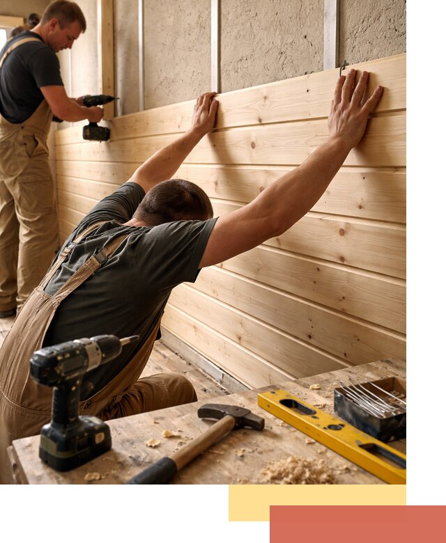 Монтаж деревянной вагонки на стены в Салехарде быстро и качественно