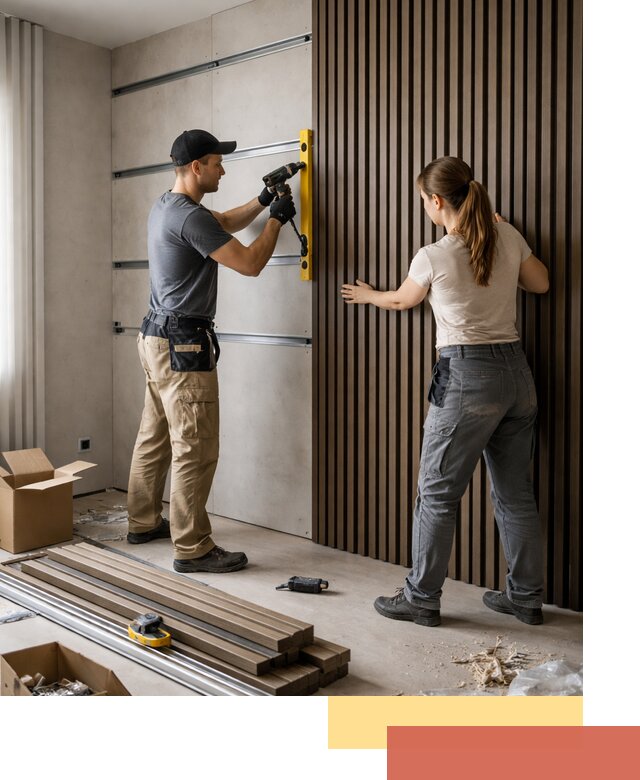 Монтаж реечных панелей на стены в Салехарде