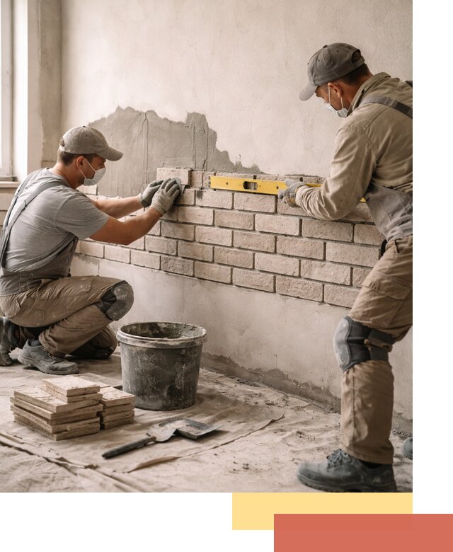 Монтаж декоративного кирпича профессионально в Салехарде