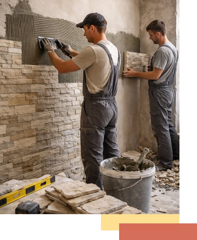 Монтаж искусственного камня в Салехарде — облицовка стен и фасадов