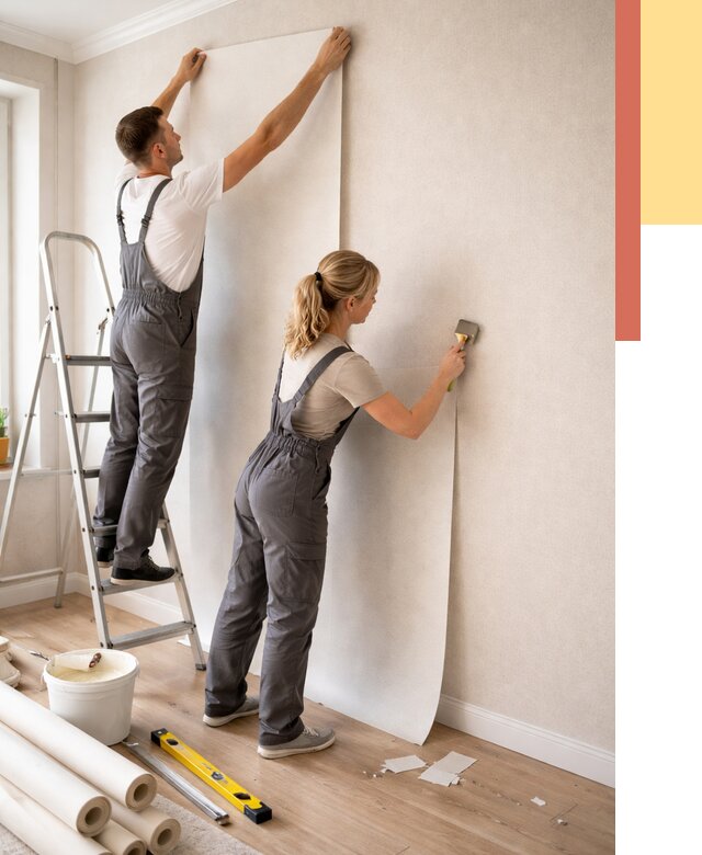 Поклейка флизелиновых обоев в Салехарде от 6422 руб. | Быстро и недорого — ОТДЕЛОЧНИК-Слх