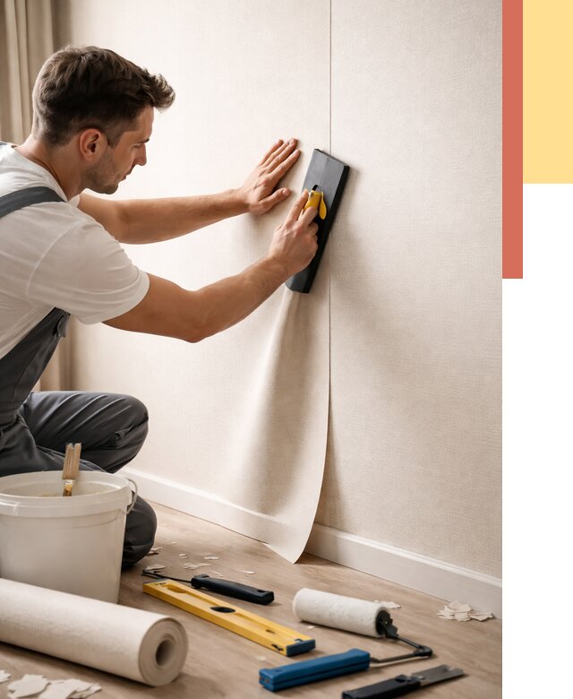 Поклейка виниловых обоев в Салехарде от 4817 руб. | Быстро и недорого — ОТДЕЛОЧНИК-Слх