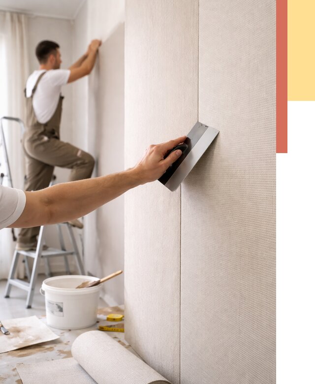 Поклейка текстильных обоев в Салехарде от 4817 руб. под ключ | ОТДЕЛОЧНИК-Слх