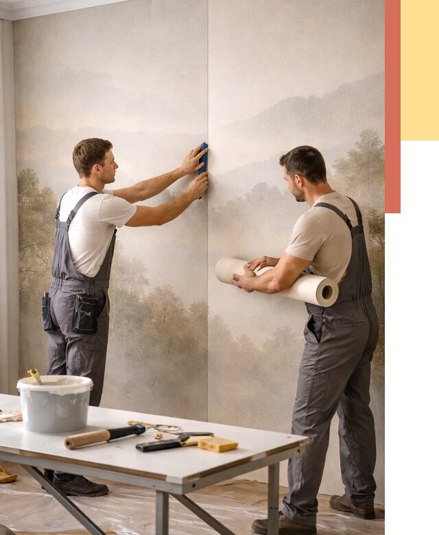 Поклейка фотообоев в Салехарде от 9098 руб/м² — быстро и недорого | ОТДЕЛОЧНИК-Слх