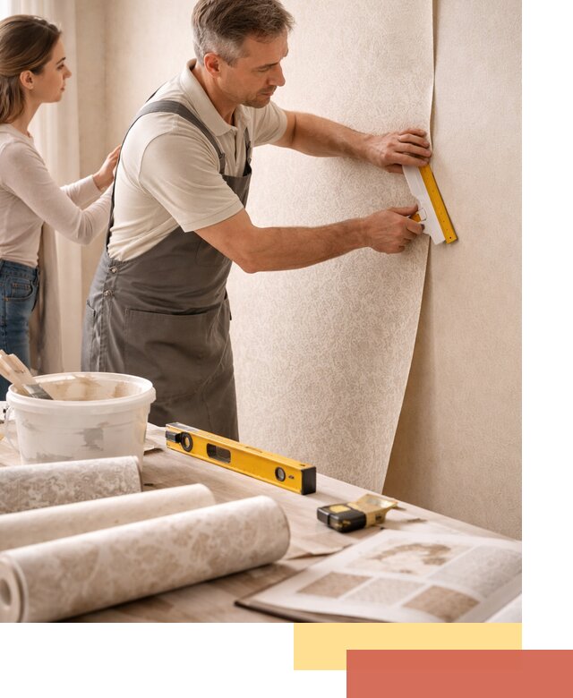 Поклейка обоев с подбором рисунка в Салехарде