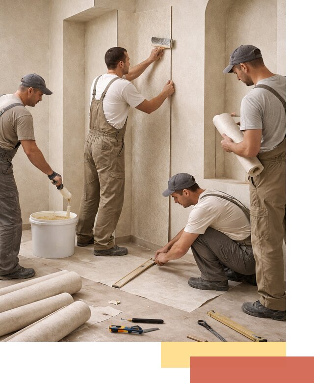 Поклейка обоев на сложные стены и неровные поверхности в Салехарде