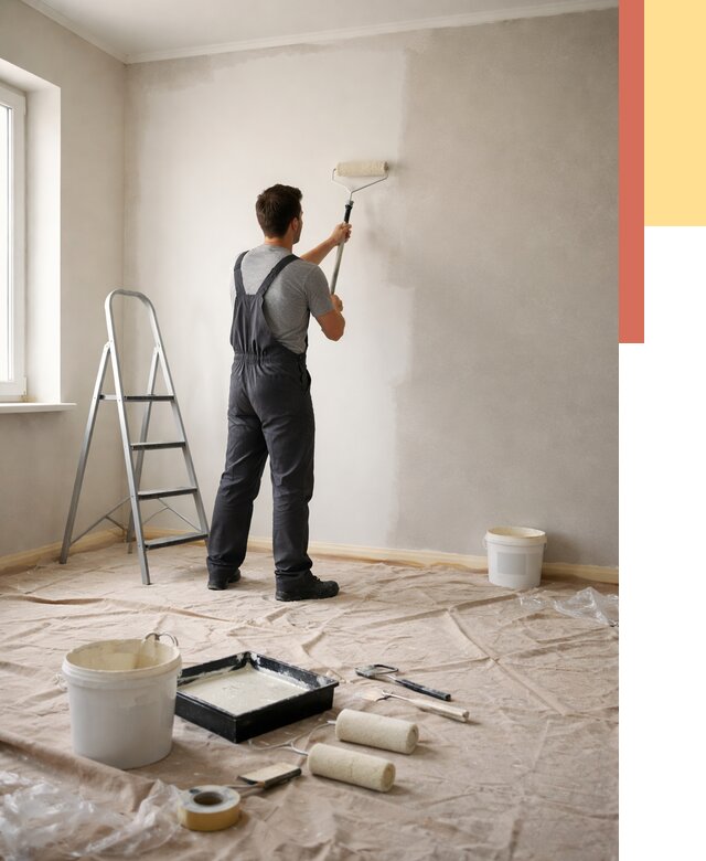 Покраска стен моющейся краской в Салехарде от 375 руб./м² — быстро и недорого | ОТДЕЛОЧНИК-Слх