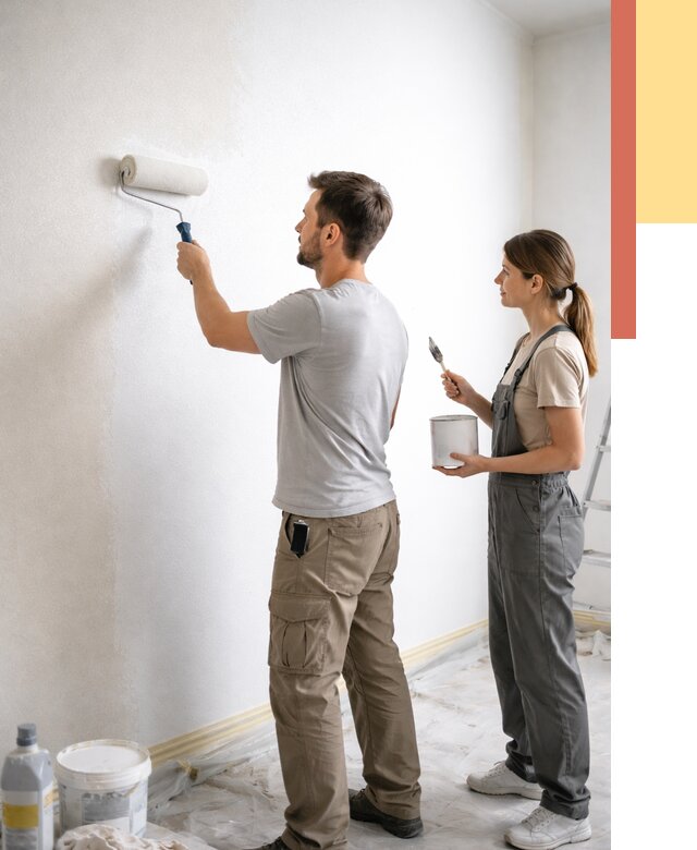 Окраска стен по стеклохолсту в Салехарде от 4817 руб/м² под ключ | ОТДЕЛОЧНИК-Слх