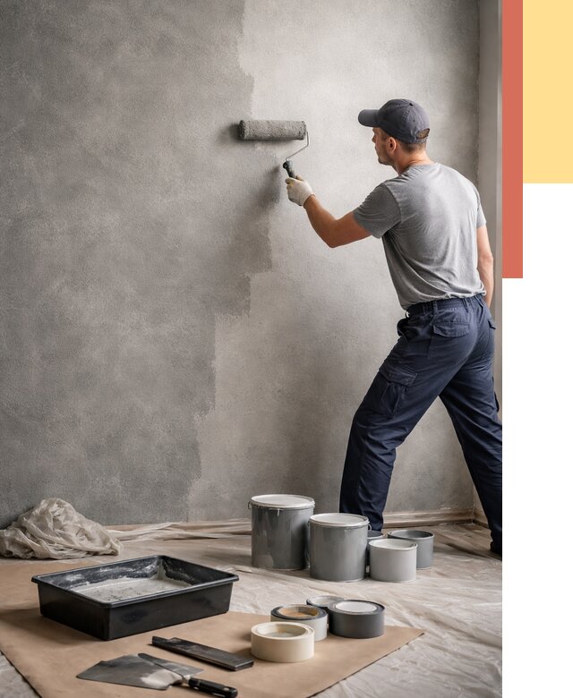 Покраска стен под бетон в Салехарде от 696 руб. за м2 — быстро и недорого | ОТДЕЛОЧНИК-Слх