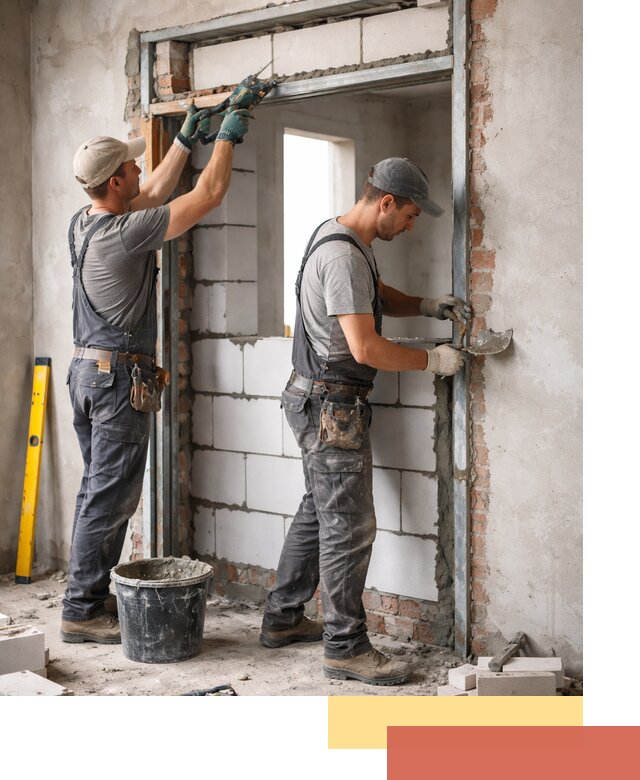 Закладка дверного проема под ключ в Салехарде: демонтаж, монтаж, отделка