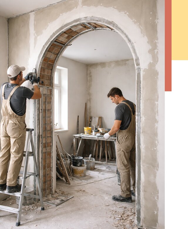 Устройство арочного проема в Салехарде от 10169 руб. под ключ — быстро и недорого | ОТДЕЛОЧНИК-Слх