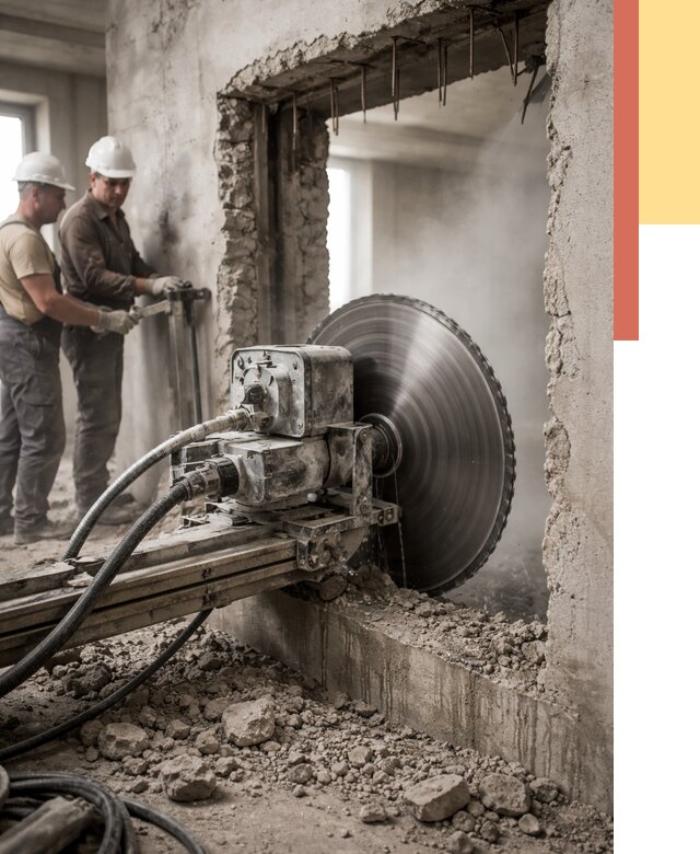 Алмазная резка проемов в Салехарде от 4817 руб. быстро и недорого | ОТДЕЛОЧНИК-Слх