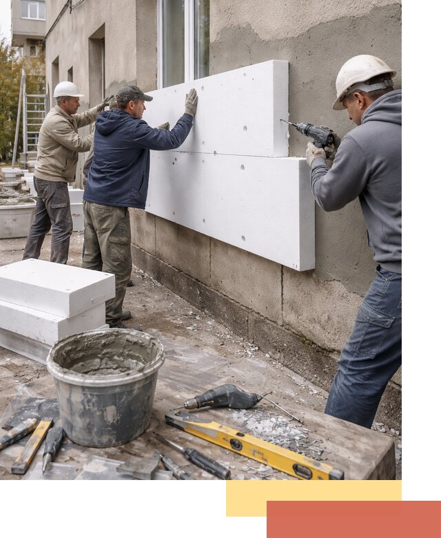 Утепление наружных стен пенопластом в Салехарде