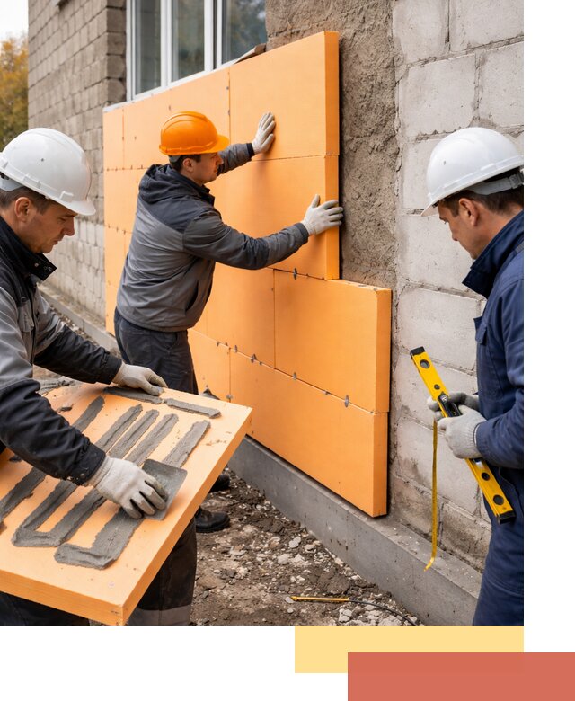 Утепление фасада пеноплексом под ключ в Салехарде