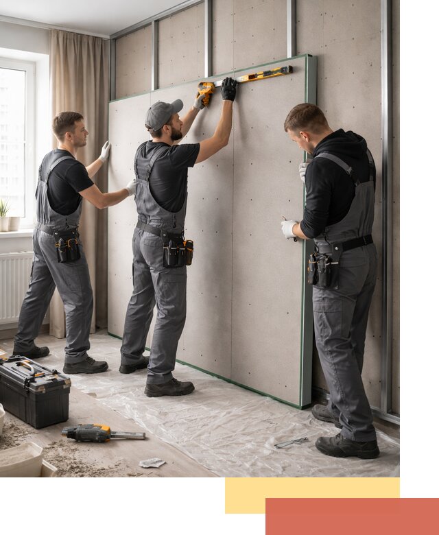 Шумоизоляция стен панелями ЗИПС в Салехарде для жилых и коммерческих помещений