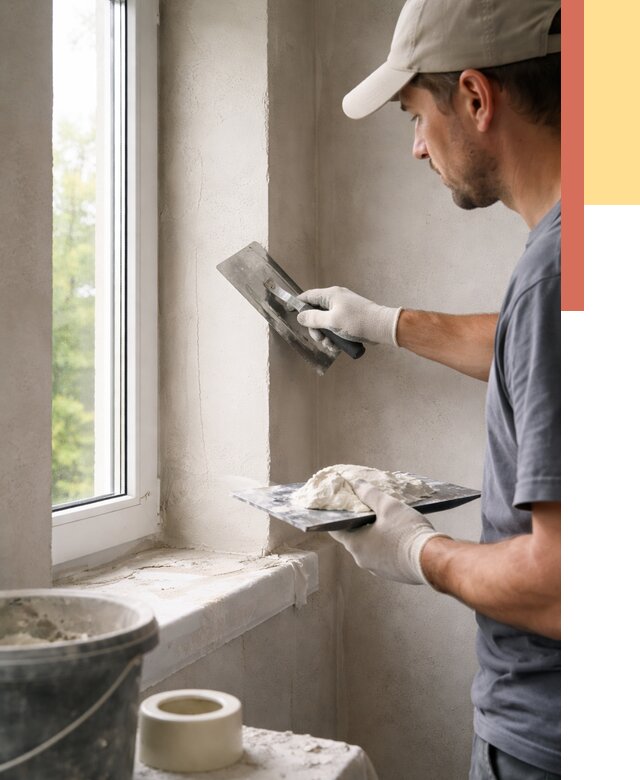 Штукатурка откосов в Салехарде от 4817 руб/м² — услуги и выравнивание под ключ | ОТДЕЛОЧНИК-Слх