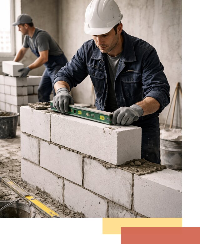 Кладка перегородок из пеноблока под ключ в Салехарде