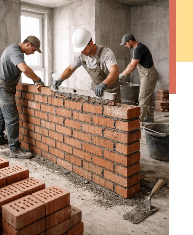 Кладка перегородок из кирпича в Салехарде от 3746 руб. за м² | ОТДЕЛОЧНИК-Слх