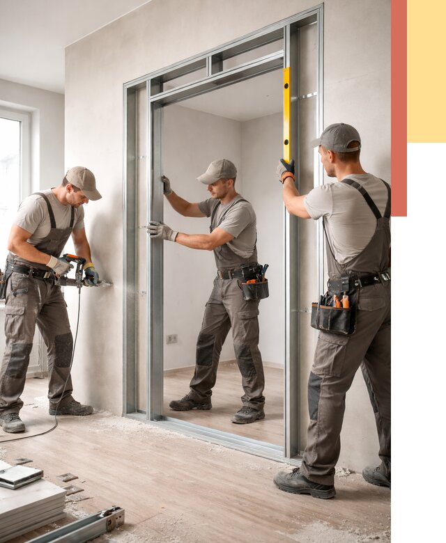 Устройство дверного проема в перегородке в Салехарде от 4817 руб. под ключ | ОТДЕЛОЧНИК-Слх