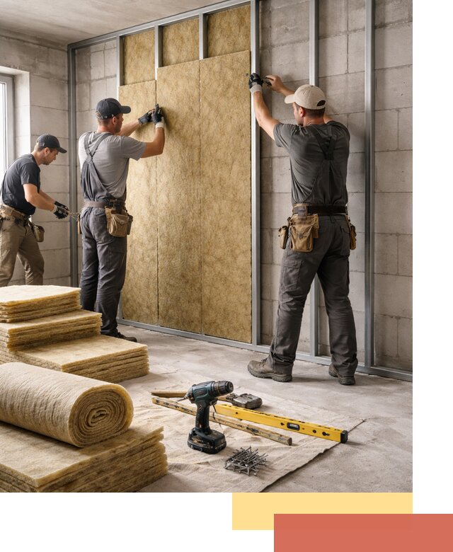 Шумоизоляция перегородок из блоков в Салехарде — монтаж и защита шумоизоляцией