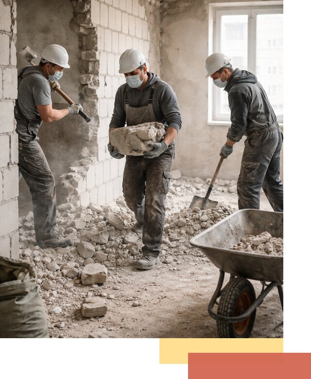 Демонтаж блочных перегородок в Салехарде быстро и аккуратно