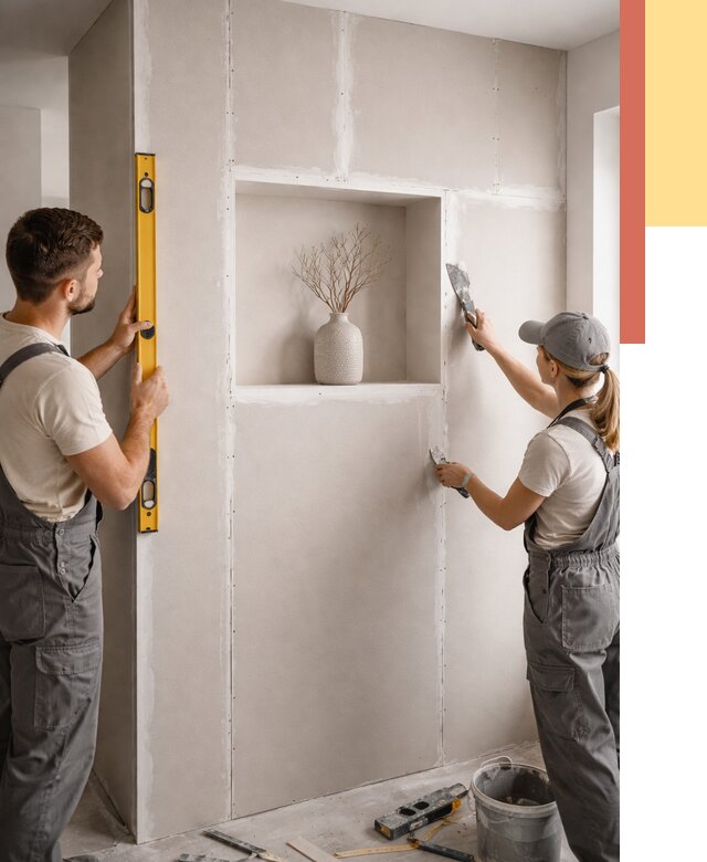 Перегородка из гипсокартона с нишей в Салехарде от 3479 руб. под ключ | ОТДЕЛОЧНИК-Слх