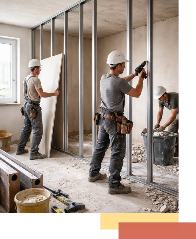 Перенос гипсокартонной перегородки в Салехарде профессионально и быстро