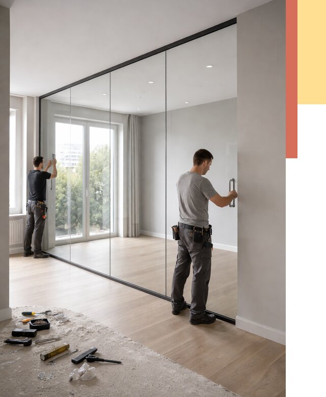 Изготовление стеклянных перегородок в Салехарде от 13219 руб. под ключ | ОТДЕЛОЧНИК-Слх