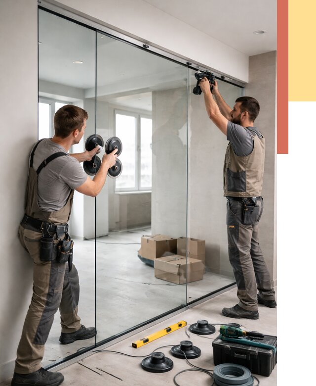 Монтаж стеклянных перегородок в Салехарде от 6958 руб. | ОТДЕЛОЧНИК-Слх