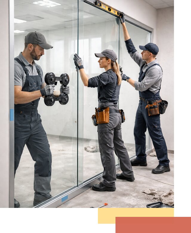 Профессиональный монтаж стеклянных перегородок в Салехарде