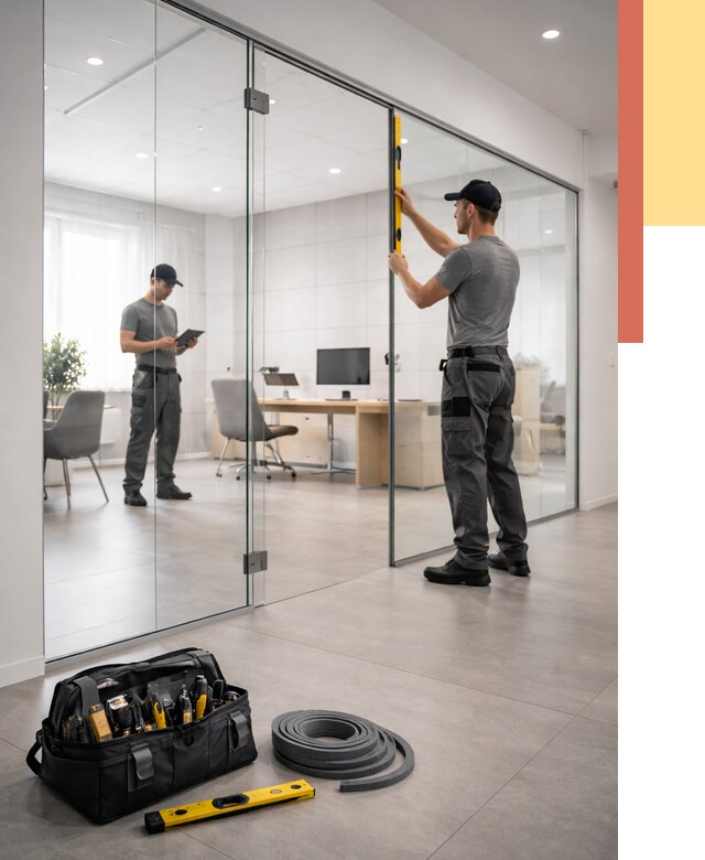 Цельностеклянные перегородки под ключ в Салехарде от 10169 руб. — монтаж и цены | ОТДЕЛОЧНИК-Слх