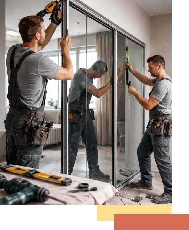 Каркасные стеклянные перегородки под ключ в Салехарде