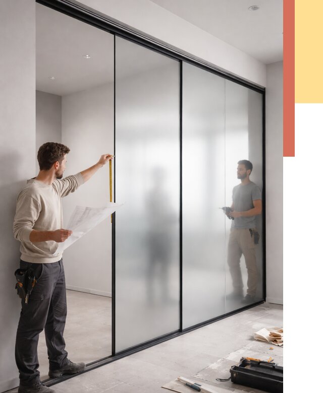 Матовые стеклянные перегородки в Салехарде от 9098 руб. — монтаж и установка | ОТДЕЛОЧНИК-Слх