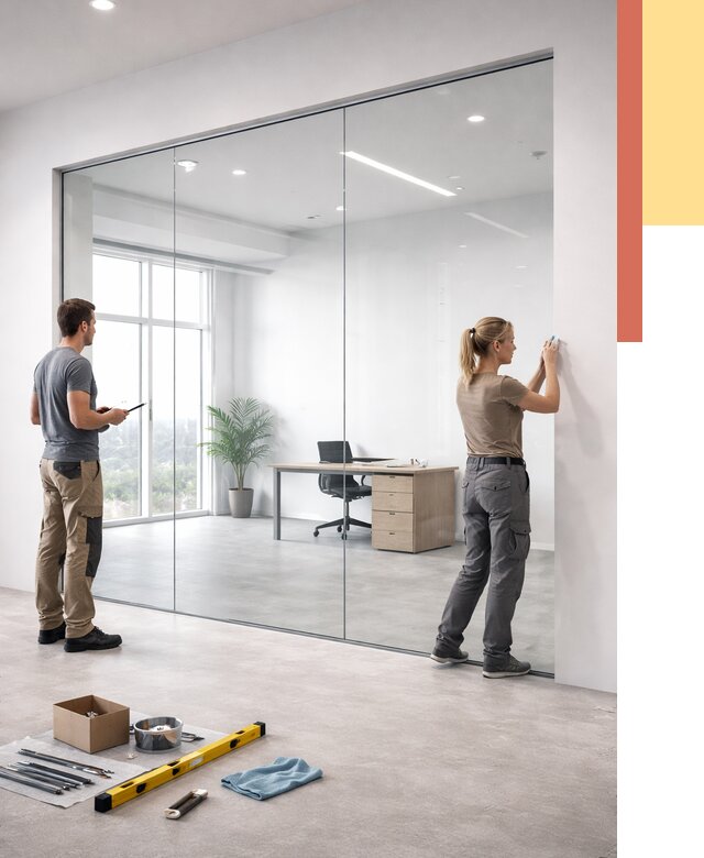 Перегородки из закаленного стекла в Салехарде от 10169 руб. под ключ | ОТДЕЛОЧНИК-Слх