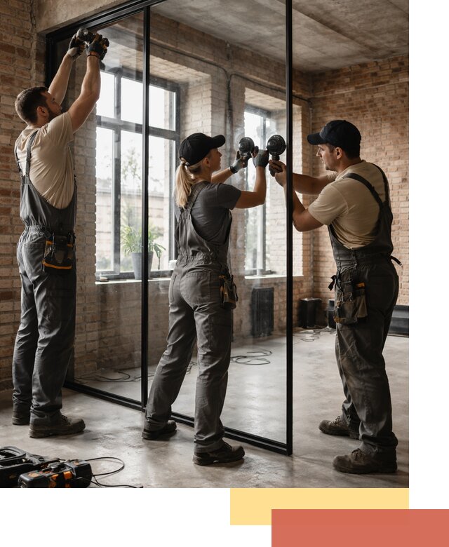 Стеклянные перегородки лофт — изготовление и монтаж в Салехарде