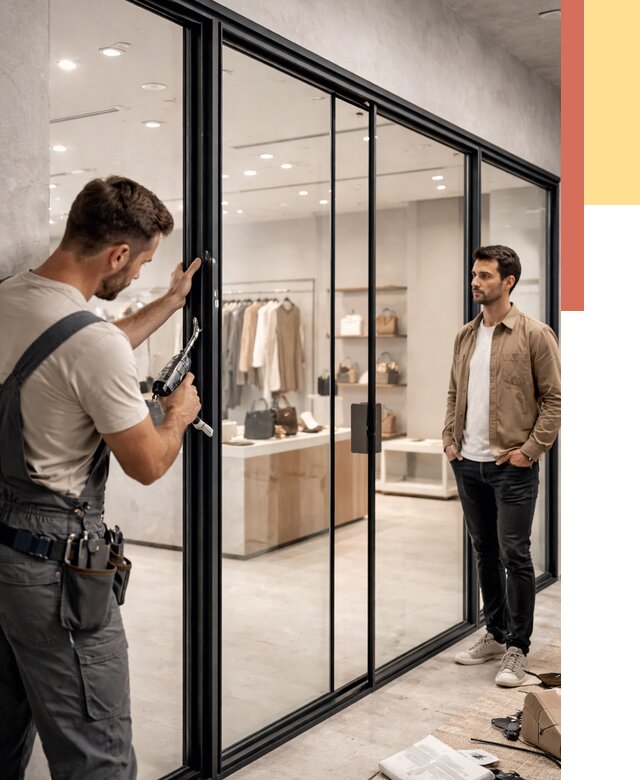 Стеклянные перегородки для магазинов в Салехарде от 8777 руб. под ключ | ОТДЕЛОЧНИК-Слх