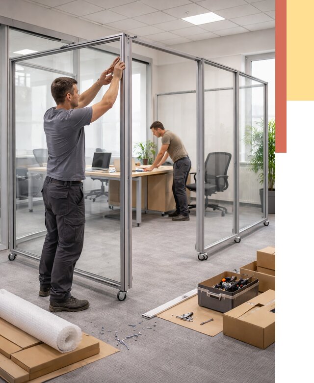 Мобильные офисные перегородки в Салехарде от 13380 руб. — установка под ключ | ОТДЕЛОЧНИК-Слх