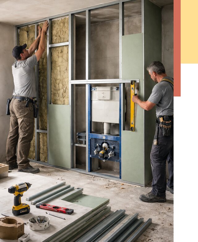 Установка сантехнических перегородок в Салехарде от 9098 руб. | ОТДЕЛОЧНИК-Слх